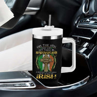Irish Pride Tumbler With Handle God Said Let There Be Shenanigans And Malarkey In The World So He Created The Irish