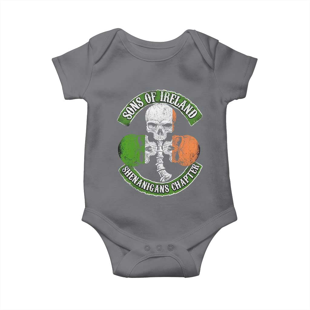 Irish Pride Baby Onesie Sons Of Ireland Shenanigans Chapter Skull Shamrock