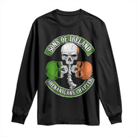 Irish Pride Long Sleeve Shirt Sons Of Ireland Shenanigans Chapter Skull Shamrock