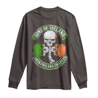Irish Pride Long Sleeve Shirt Sons Of Ireland Shenanigans Chapter Skull Shamrock