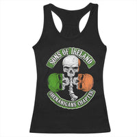 Irish Pride Racerback Tank Top Sons Of Ireland Shenanigans Chapter Skull Shamrock