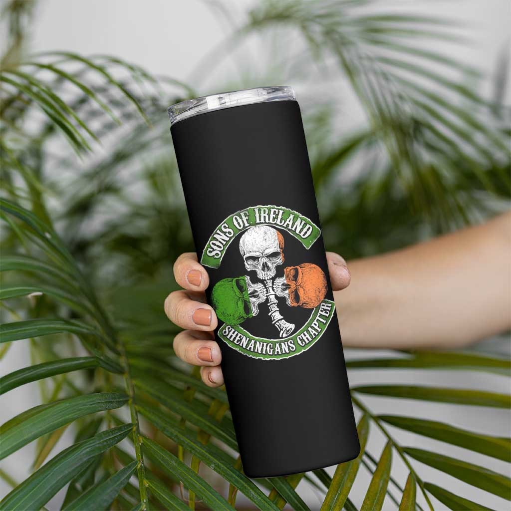 Irish Pride Skinny Tumbler Sons Of Ireland Shenanigans Chapter Skull Shamrock