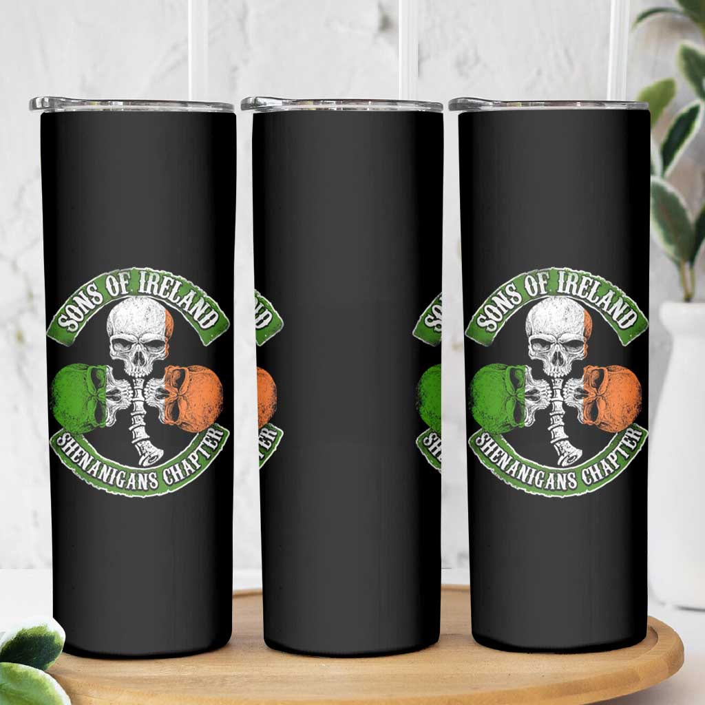 Irish Pride Skinny Tumbler Sons Of Ireland Shenanigans Chapter Skull Shamrock