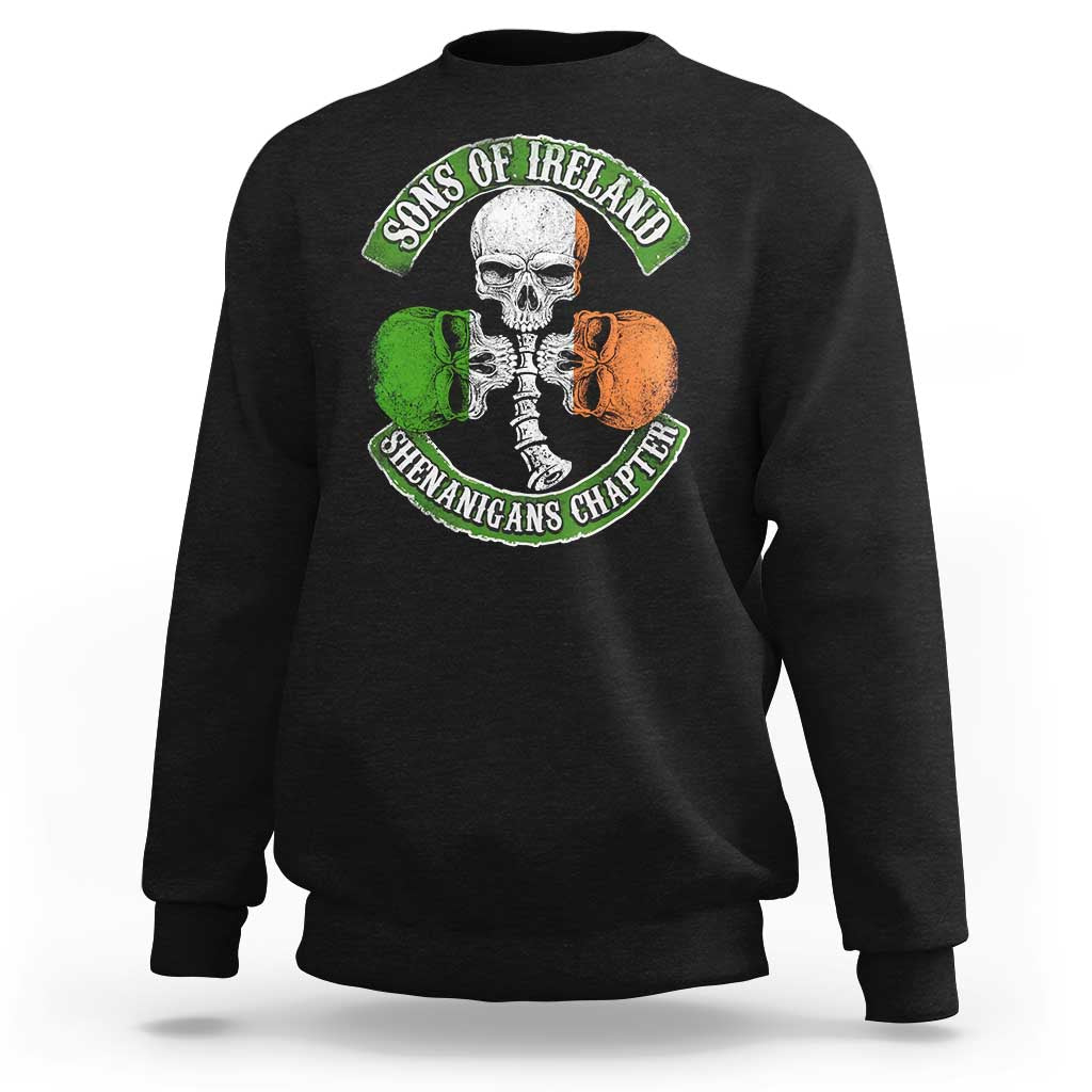 Irish Pride Sweatshirt Sons Of Ireland Shenanigans Chapter Skull Shamrock