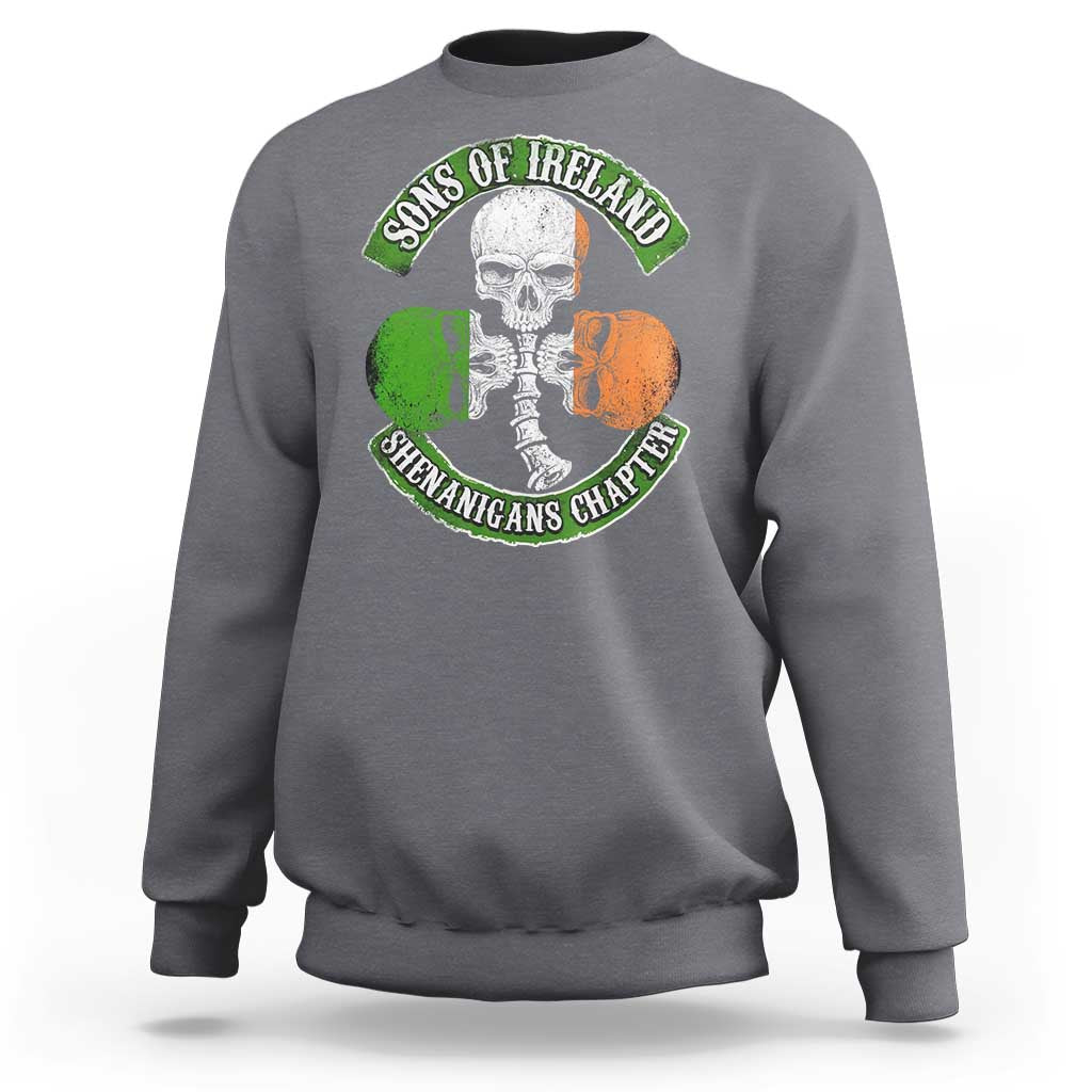 Irish Pride Sweatshirt Sons Of Ireland Shenanigans Chapter Skull Shamrock