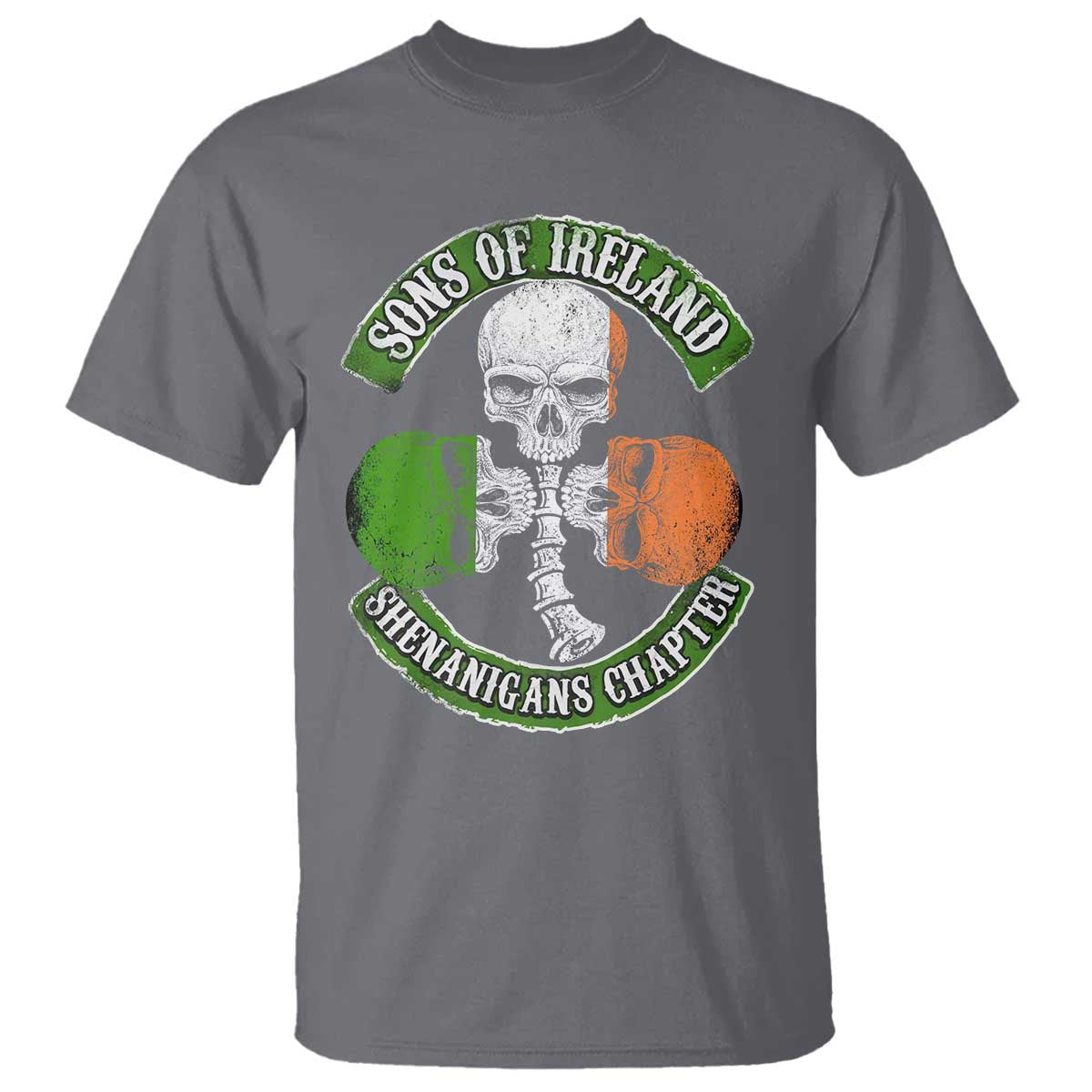 Irish Pride T Shirt Sons Of Ireland Shenanigans Chapter Skull Shamrock
