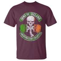 Irish Pride T Shirt Sons Of Ireland Shenanigans Chapter Skull Shamrock