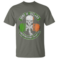 Irish Pride T Shirt Sons Of Ireland Shenanigans Chapter Skull Shamrock