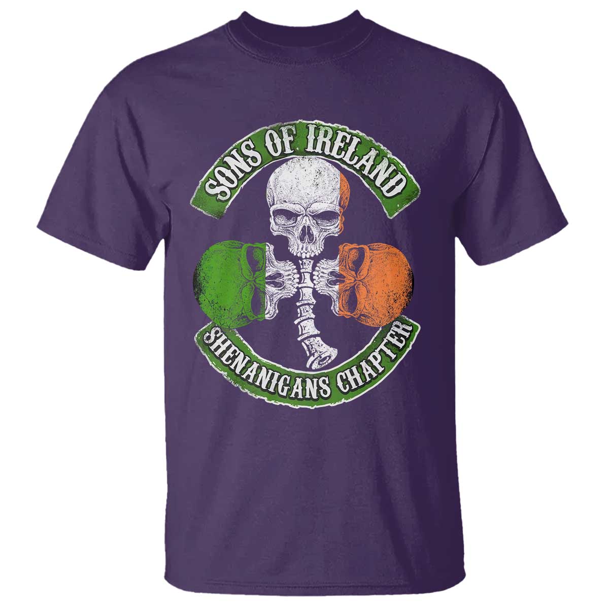 Irish Pride T Shirt Sons Of Ireland Shenanigans Chapter Skull Shamrock