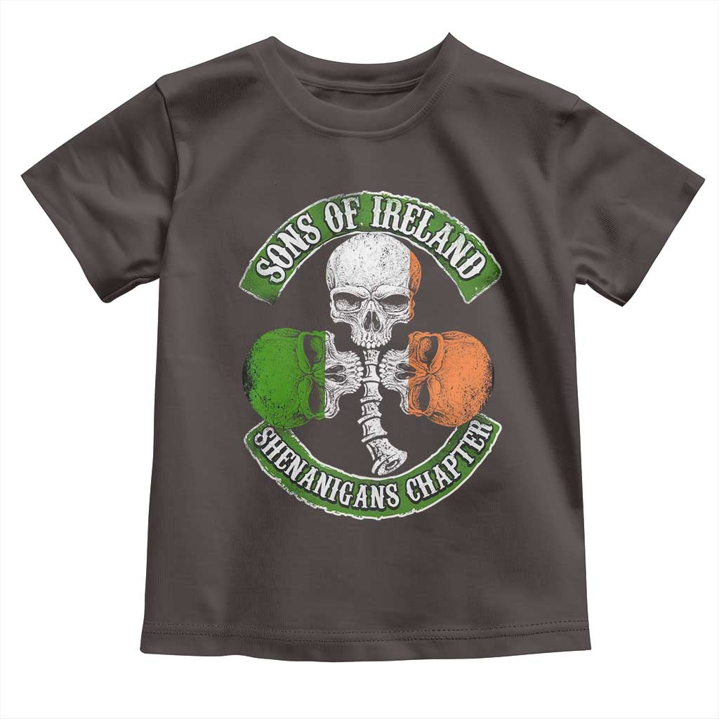 Irish Pride Toddler T Shirt Sons Of Ireland Shenanigans Chapter Skull Shamrock