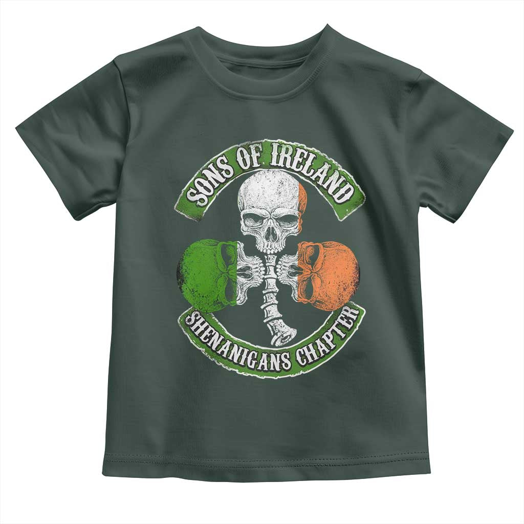 Irish Pride Toddler T Shirt Sons Of Ireland Shenanigans Chapter Skull Shamrock