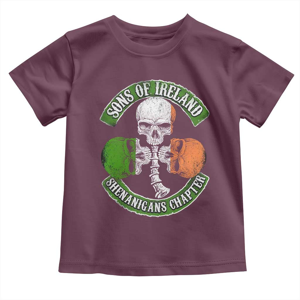 Irish Pride Toddler T Shirt Sons Of Ireland Shenanigans Chapter Skull Shamrock