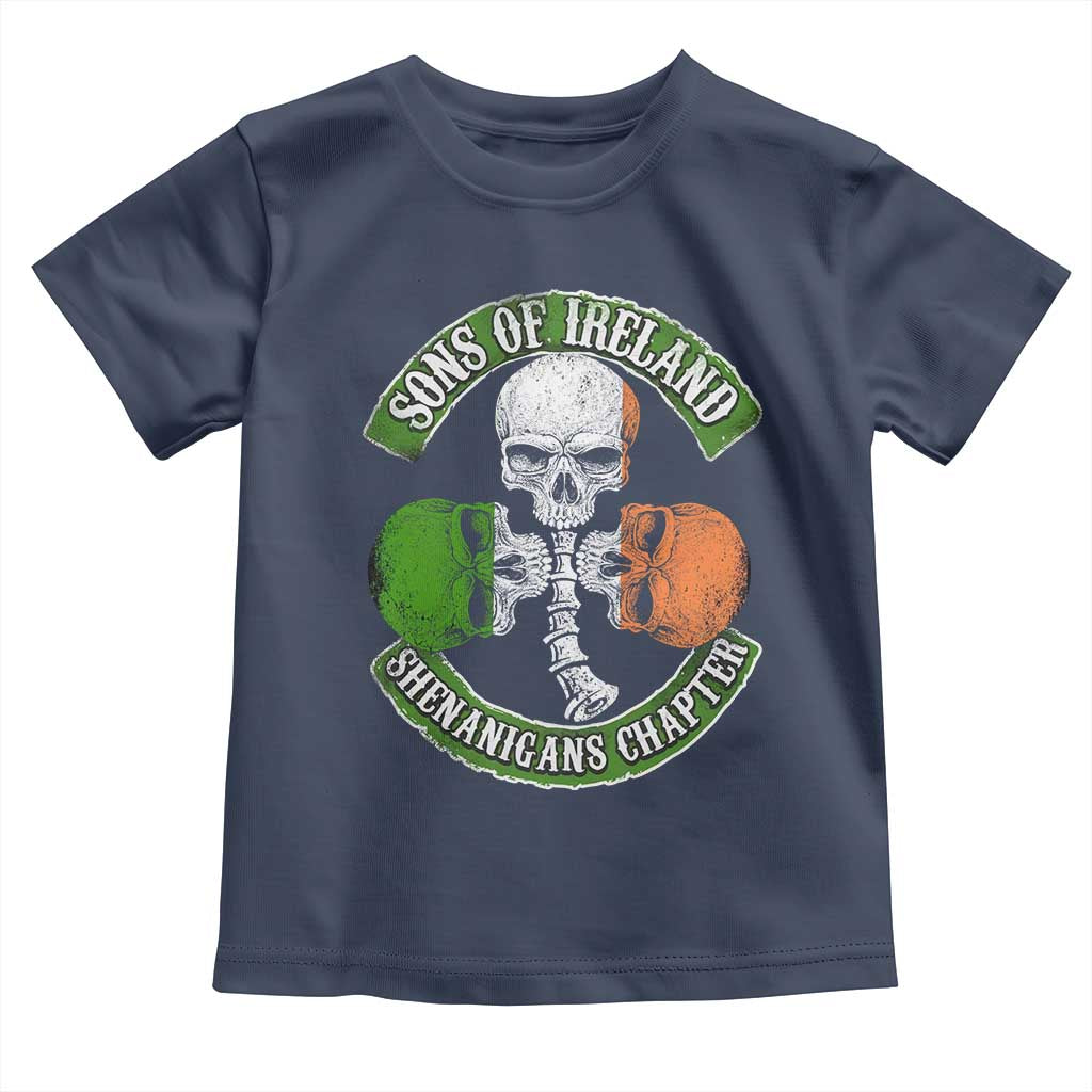 Irish Pride Toddler T Shirt Sons Of Ireland Shenanigans Chapter Skull Shamrock