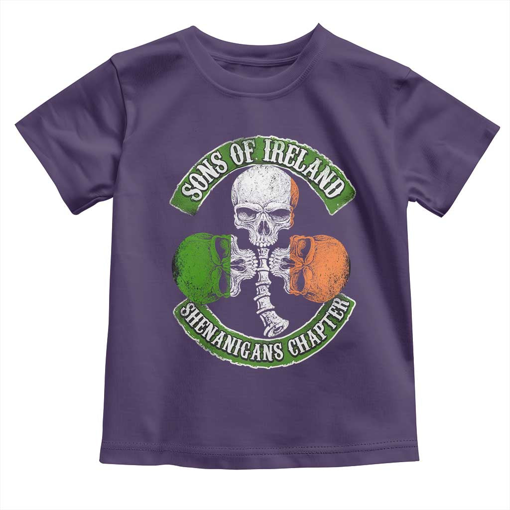Irish Pride Toddler T Shirt Sons Of Ireland Shenanigans Chapter Skull Shamrock