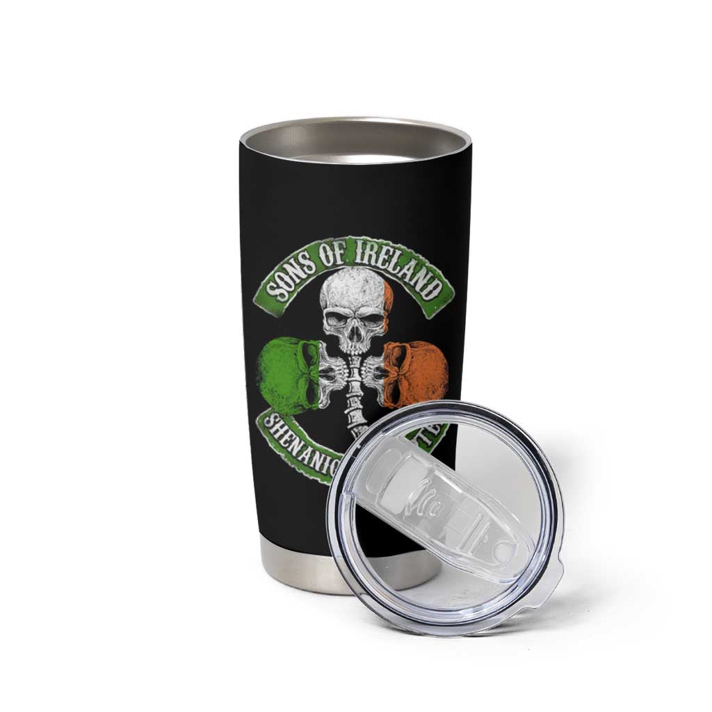 Irish Pride Tumbler Cup Sons Of Ireland Shenanigans Chapter Skull Shamrock