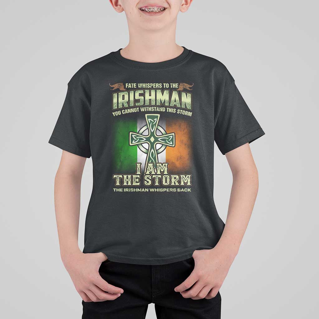 Irish Pride T Shirt For Kid Irish Warrior I Am The Storm The Irishman Whispers Back