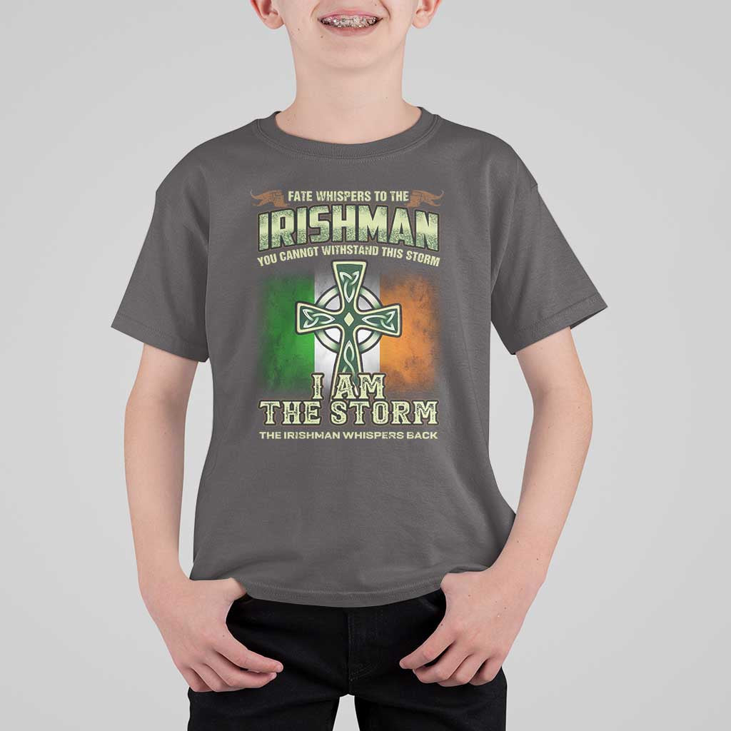 Irish Pride T Shirt For Kid Irish Warrior I Am The Storm The Irishman Whispers Back