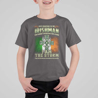 Irish Pride T Shirt For Kid Irish Warrior I Am The Storm The Irishman Whispers Back