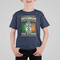 Irish Pride T Shirt For Kid Irish Warrior I Am The Storm The Irishman Whispers Back