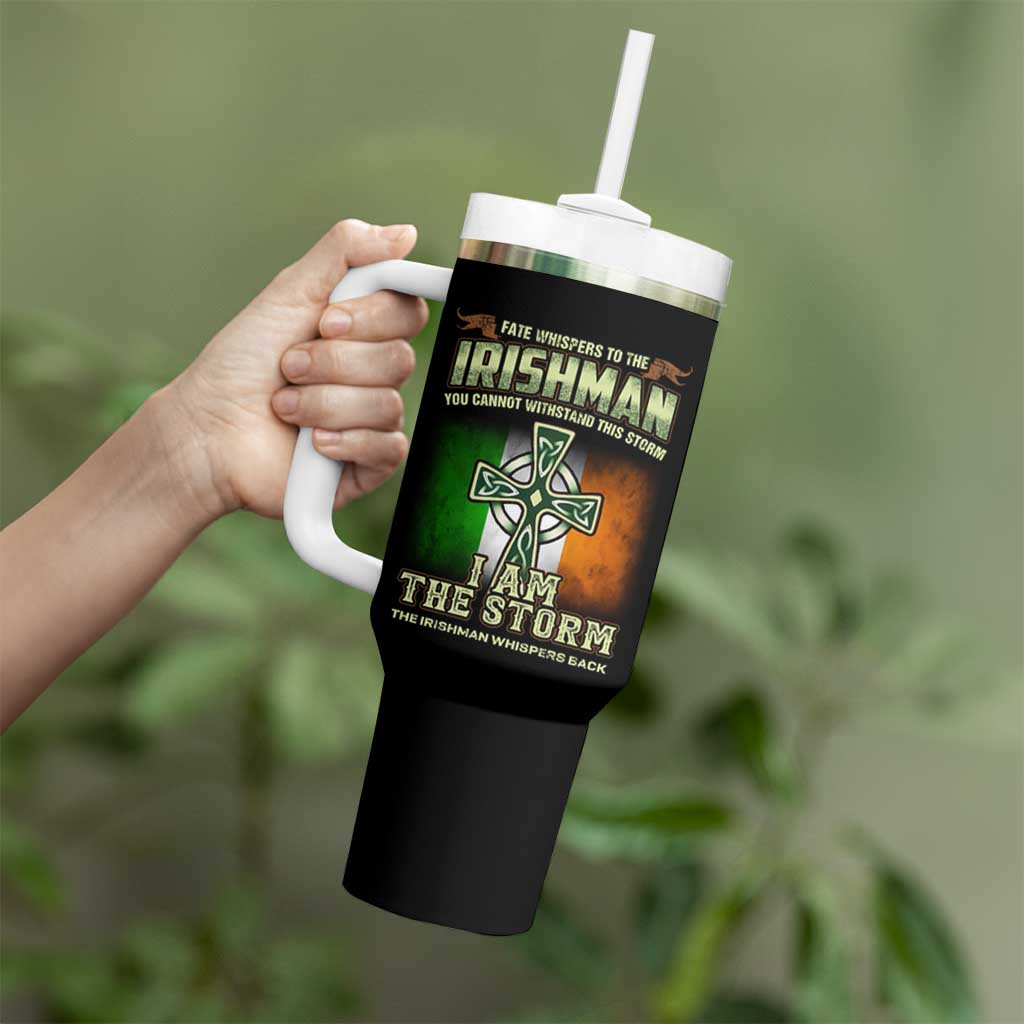 Irish Pride Tumbler With Handle Irish Warrior I Am The Storm The Irishman Whispers Back