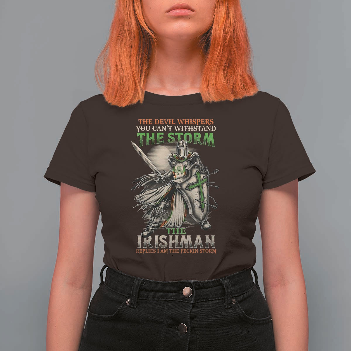 Irish Pride T Shirt For Women Irish Warrior I Am The Feckin Storm
