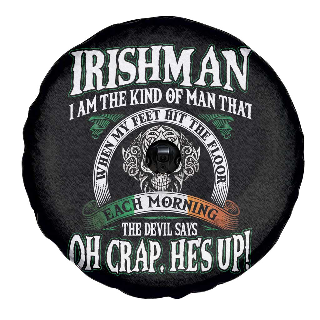 Funny Irishman Spare Tire Cover When My Feet Hit The Floor Each Morning The Devil Says Oh Crap He's Up
