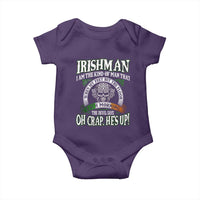 Funny Irishman Baby Onesie When My Feet Hit The Floor Each Morning The Devil Says Oh Crap He's Up