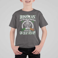 Funny Irishman T Shirt For Kid When My Feet Hit The Floor Each Morning The Devil Says Oh Crap He's Up