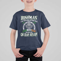 Funny Irishman T Shirt For Kid When My Feet Hit The Floor Each Morning The Devil Says Oh Crap He's Up