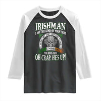 Funny Irishman Raglan Shirt When My Feet Hit The Floor Each Morning The Devil Says Oh Crap He's Up