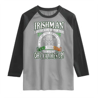 Funny Irishman Raglan Shirt When My Feet Hit The Floor Each Morning The Devil Says Oh Crap He's Up