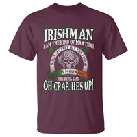 Funny Irishman T Shirt When My Feet Hit The Floor Each Morning The Devil Says Oh Crap He's Up