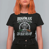 Funny Irishman T Shirt For Women When My Feet Hit The Floor Each Morning The Devil Says Oh Crap He's Up