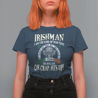 Funny Irishman T Shirt For Women When My Feet Hit The Floor Each Morning The Devil Says Oh Crap He's Up