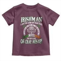 Funny Irishman Toddler T Shirt When My Feet Hit The Floor Each Morning The Devil Says Oh Crap He's Up