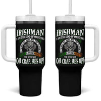 Funny Irishman Tumbler With Handle When My Feet Hit The Floor Each Morning The Devil Says Oh Crap He's Up