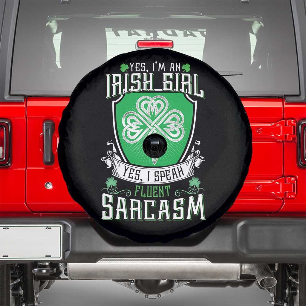 Funny Irish Girl Spare Tire Cover I Speak Fluent Sarcasm