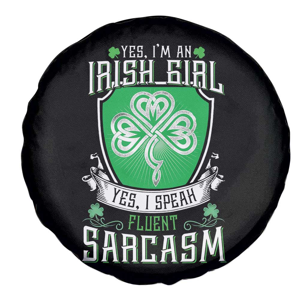 Funny Irish Girl Spare Tire Cover I Speak Fluent Sarcasm