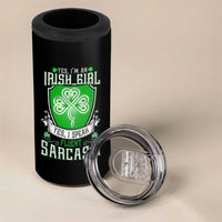 Funny Irish Girl 4 in 1 Can Cooler Tumbler I Speak Fluent Sarcasm