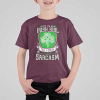Funny Irish Girl T Shirt For Kid I Speak Fluent Sarcasm
