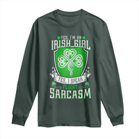 Funny Irish Girl Long Sleeve Shirt I Speak Fluent Sarcasm