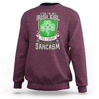 Funny Irish Girl Sweatshirt I Speak Fluent Sarcasm
