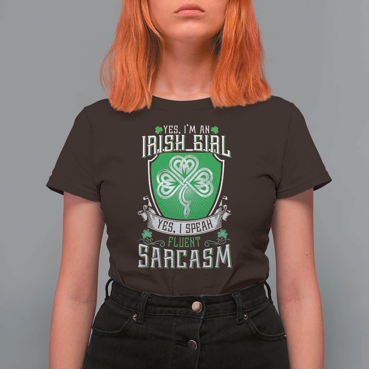 Funny Irish Girl T Shirt For Women I Speak Fluent Sarcasm