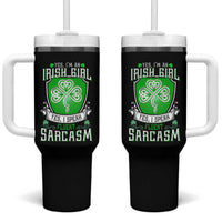 Funny Irish Girl Tumbler With Handle I Speak Fluent Sarcasm