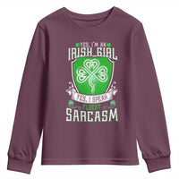 Funny Irish Girl Youth Sweatshirt I Speak Fluent Sarcasm