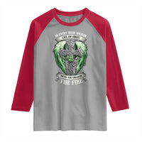 Irish Women Raglan Shirt In Every Irish Woman Lies An Angel Until You Unleash The Fire