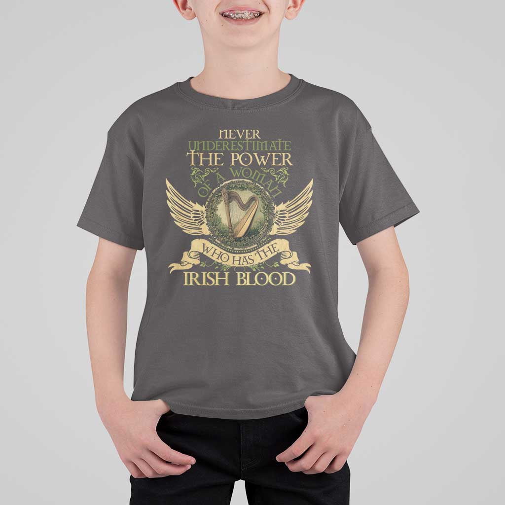 Never Underestimate The Power Of Irish Women T Shirt For Kid
