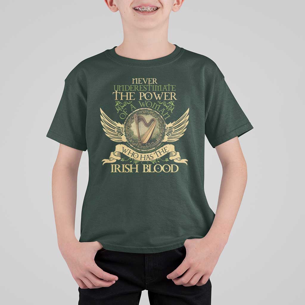 Never Underestimate The Power Of Irish Women T Shirt For Kid