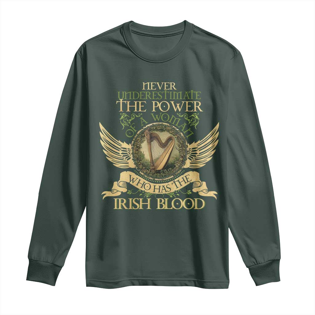 Never Underestimate The Power Of Irish Women Long Sleeve Shirt