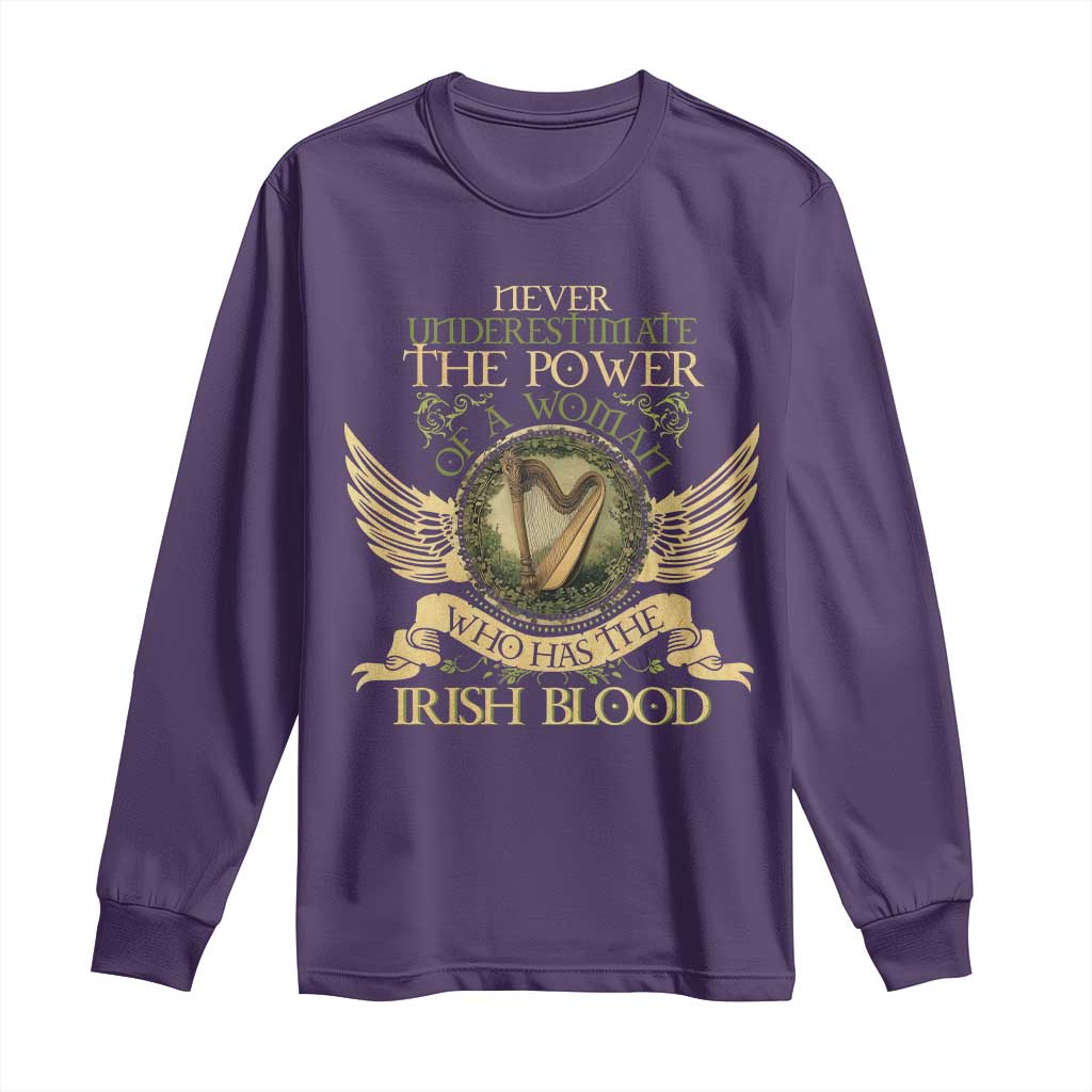 Never Underestimate The Power Of Irish Women Long Sleeve Shirt